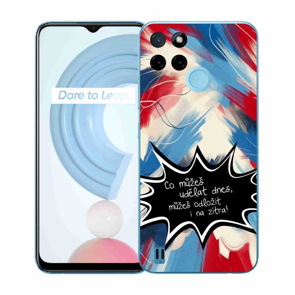 Gelový kryt mmCase na Realme C21Y/C25Y - vtipný text 9 černé pozadí