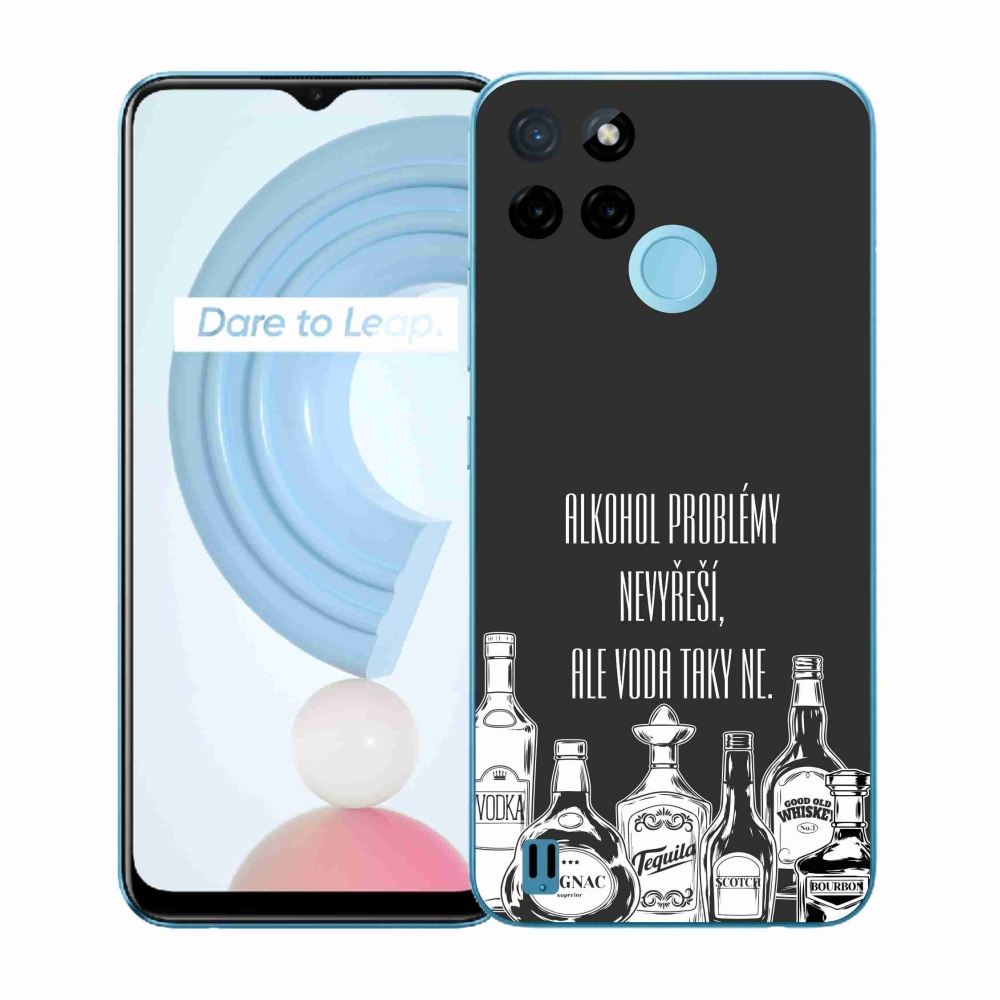 Gelový kryt mmCase na Realme C21Y/C25Y - vtipný text černé pozadí