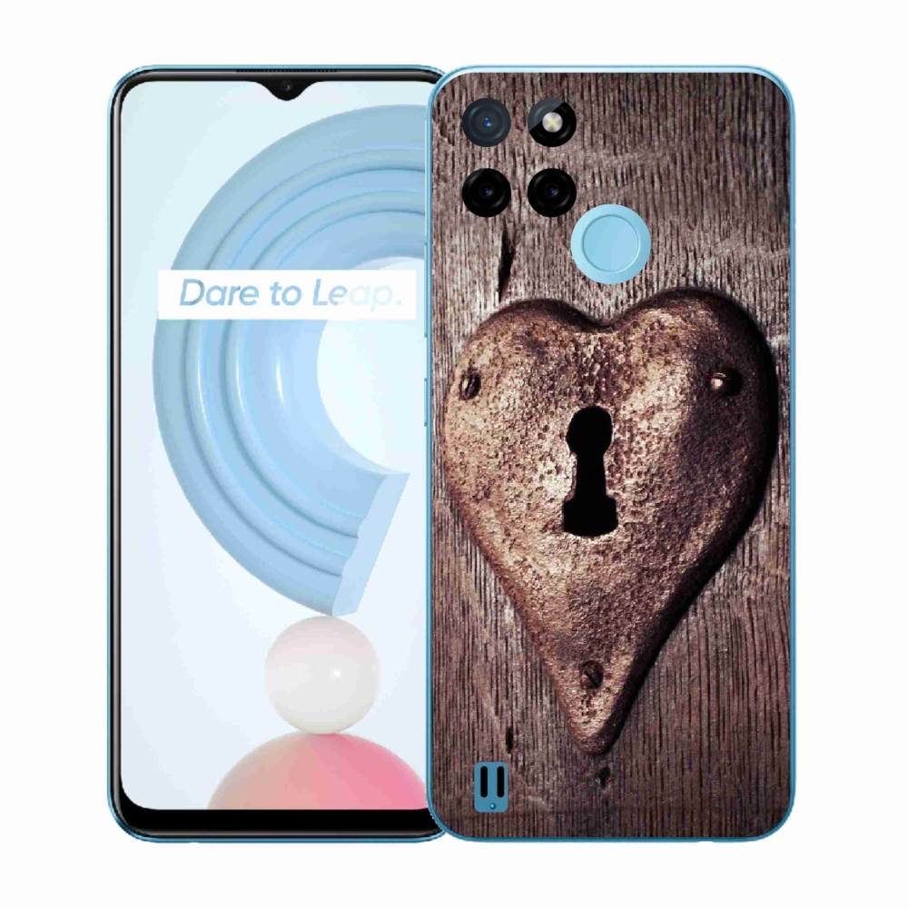 Gelový kryt mmCase na Realme C21Y/C25Y - zámek ve tvaru srdce
