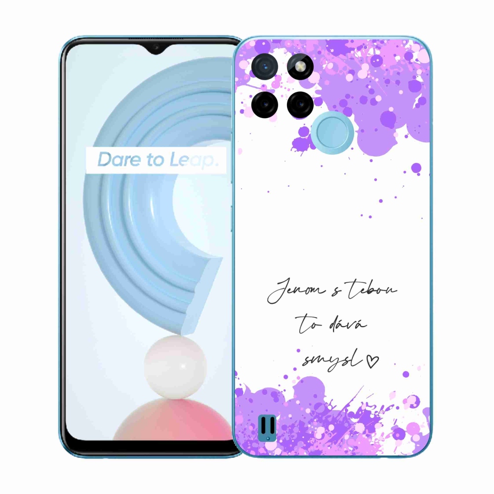 Gelový kryt mmCase na Realme C21Y/C25Y - zamilovaný text bílé pozadí