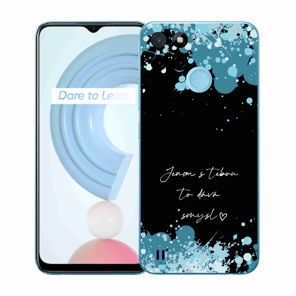 Gelový kryt mmCase na Realme C21Y/C25Y - zamilovaný text černé pozadí