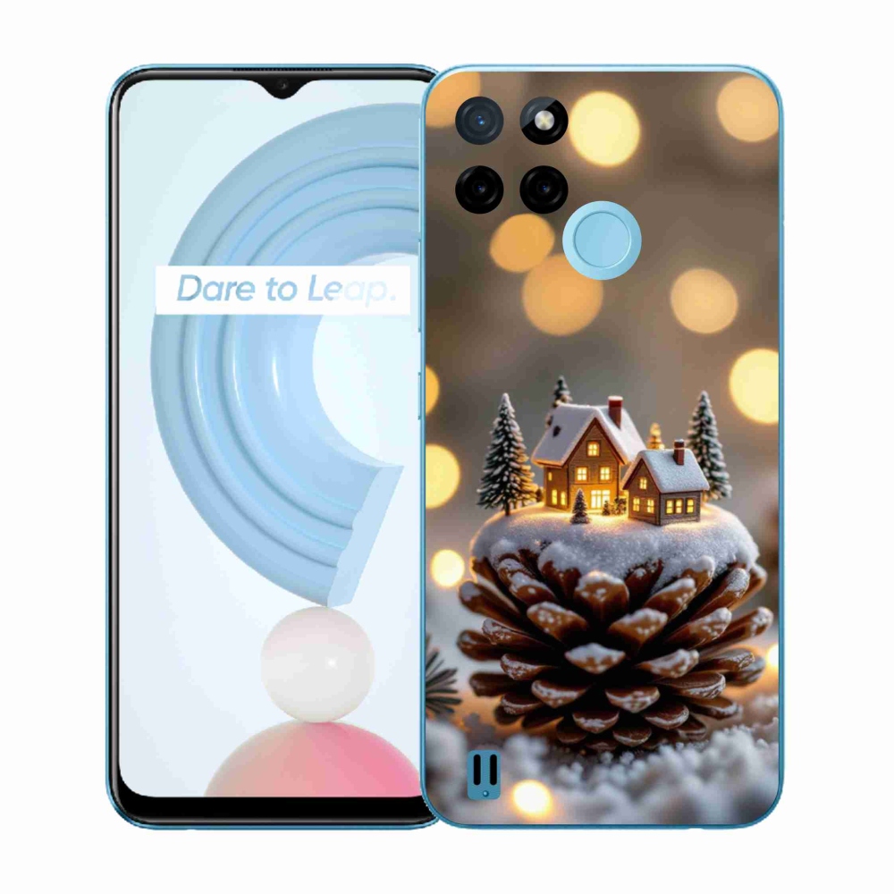 Gelový kryt mmCase na Realme C21Y/C25Y - zimní vesnička