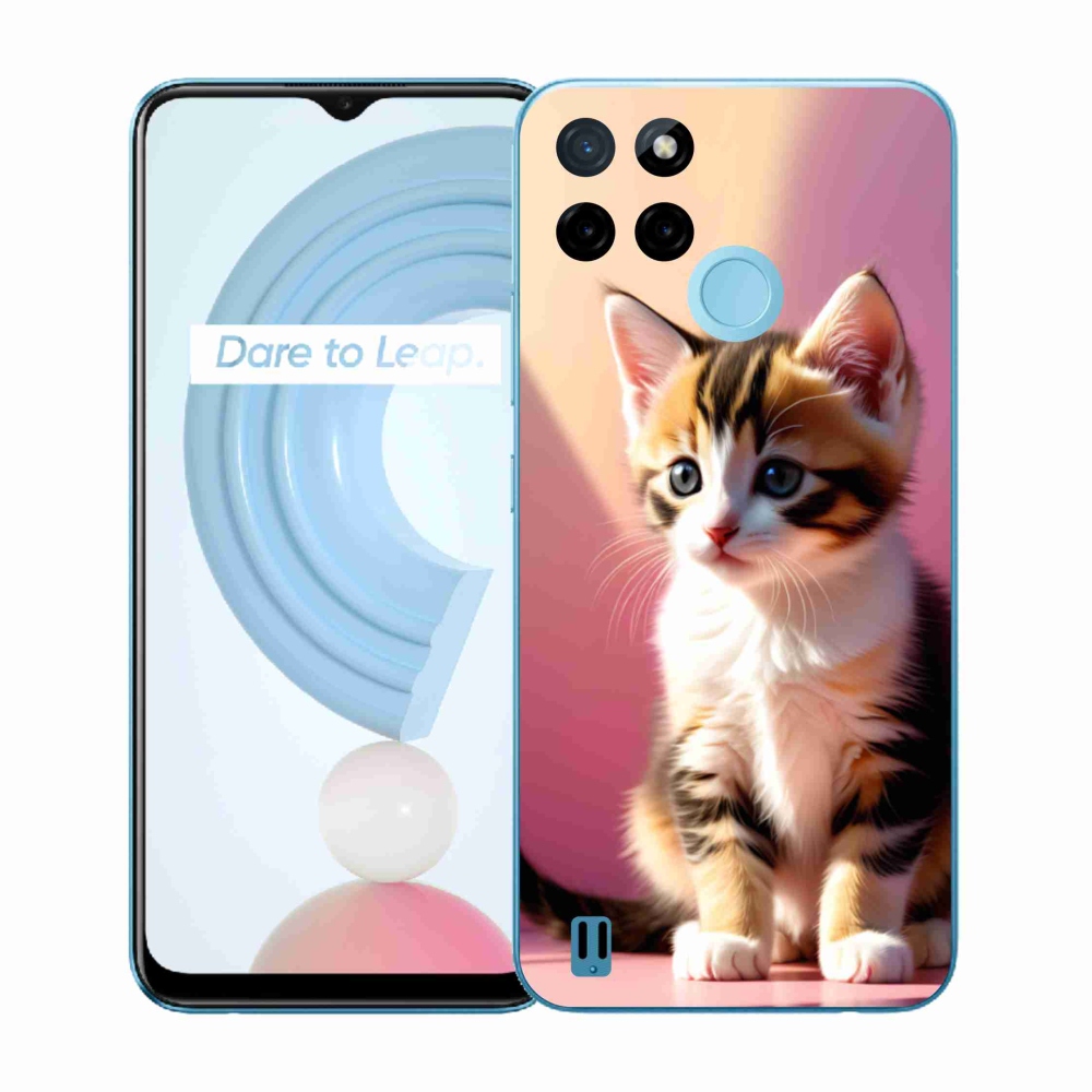 Gelový kryt mmCase na Realme C21Y/C25Y - zvědavé kotě 2