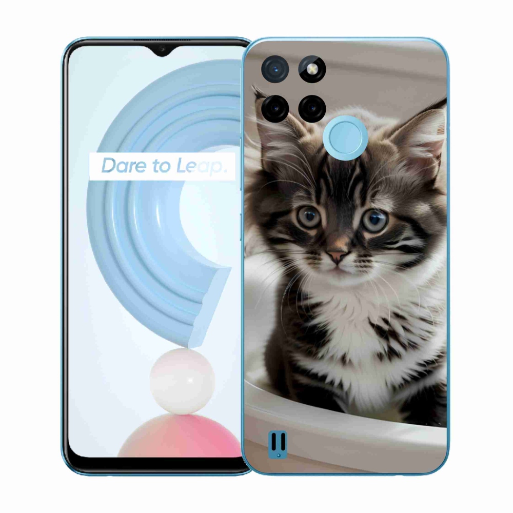 Gelový kryt mmCase na Realme C21Y/C25Y - zvědavé kotě