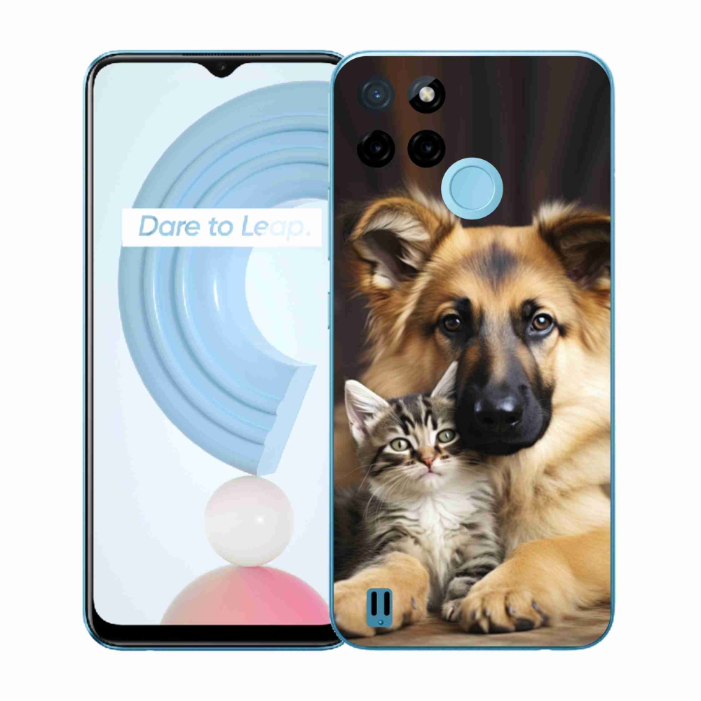 Gelový kryt mmCase na Realme C21Y/C25Y - zvířecí přátelství