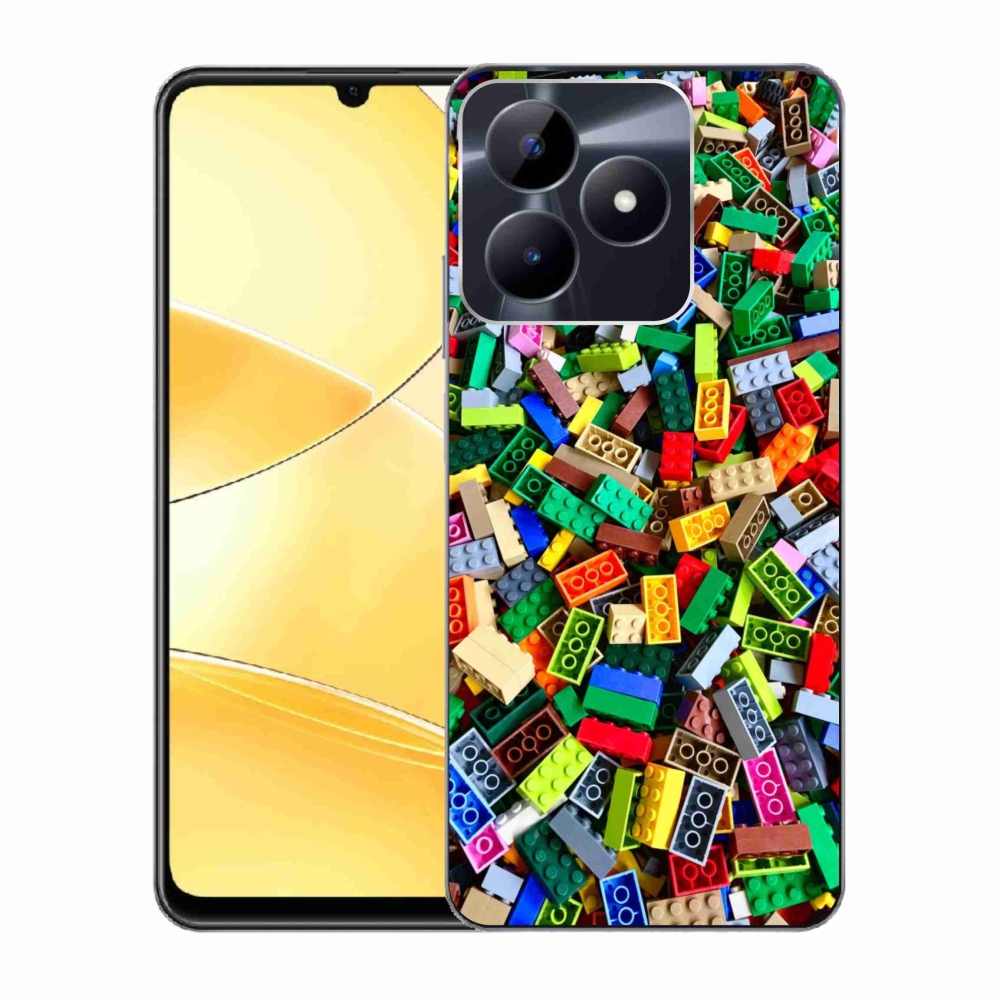 Gelový kryt mmCase na Realme C51/C53 - barevné stavební kostky