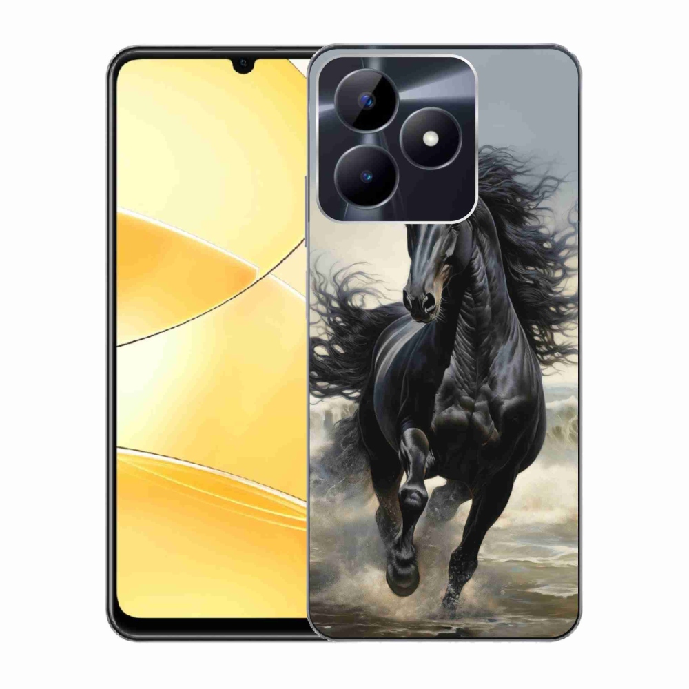 Gelový kryt mmCase na Realme C51/C53 - běžící černý kůň