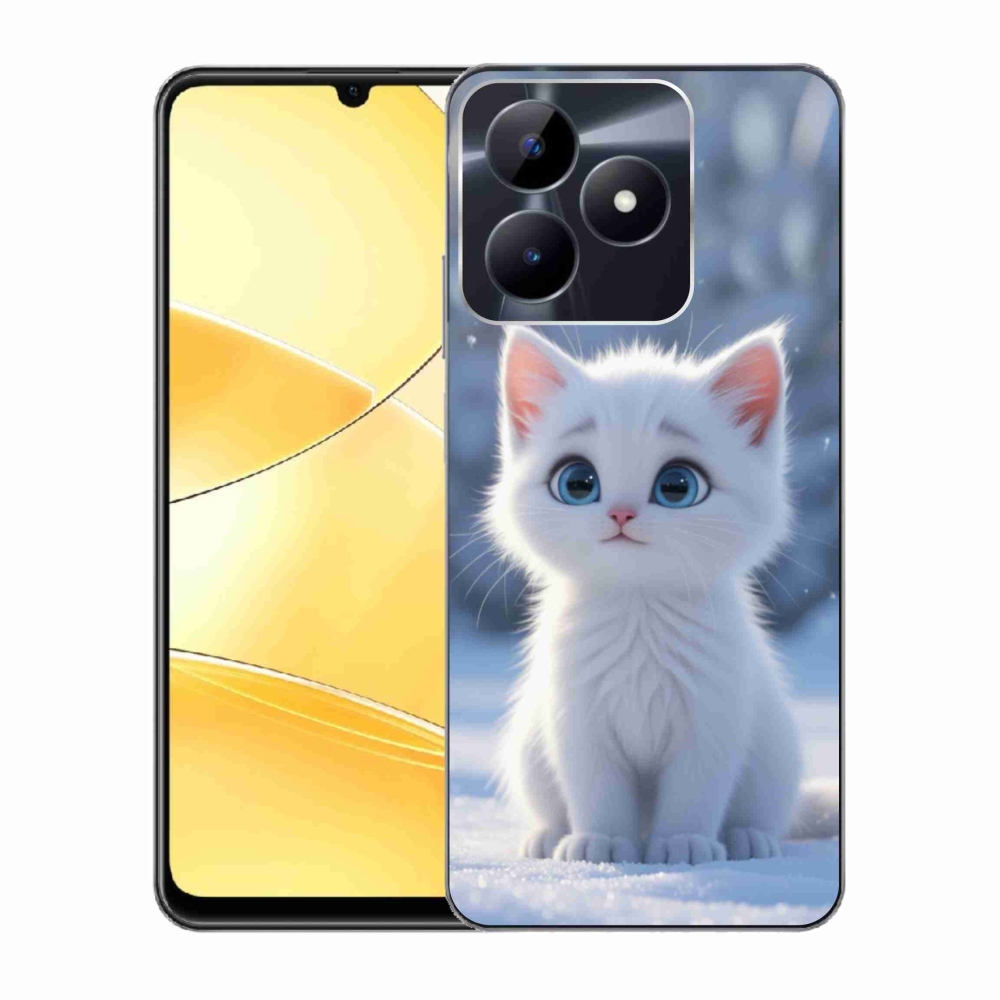 Gelový kryt mmCase na Realme C51/C53 - bílé kotě 3