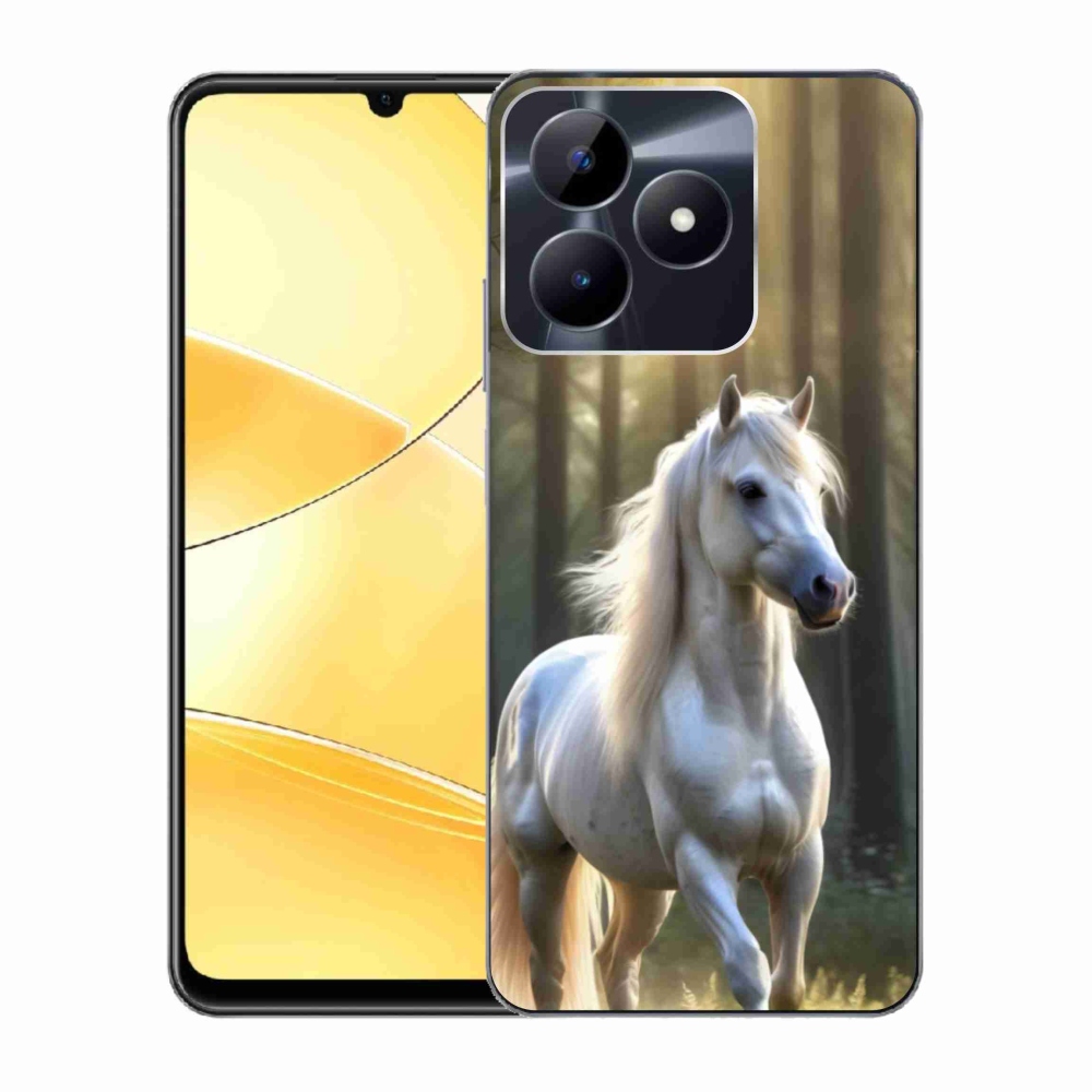 Gelový kryt mmCase na Realme C51/C53 - bílý kůň 3