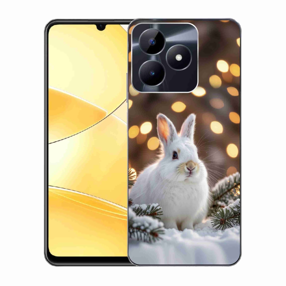 Gelový kryt mmCase na Realme C51/C53 - bílý zajíc