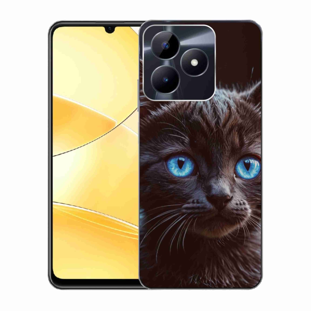 Gelový kryt mmCase na Realme C51/C53 - černé kotě 2