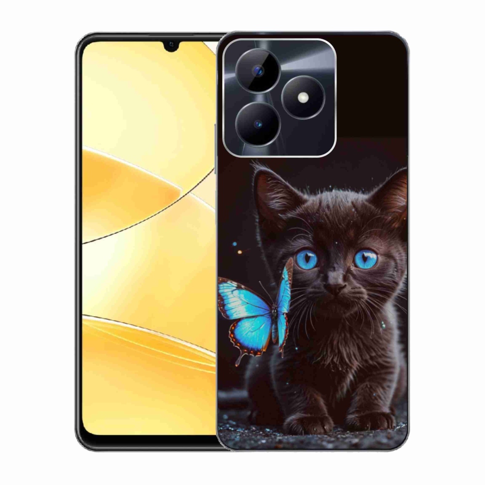 Gelový kryt mmCase na Realme C51/C53 - černé kotě 3