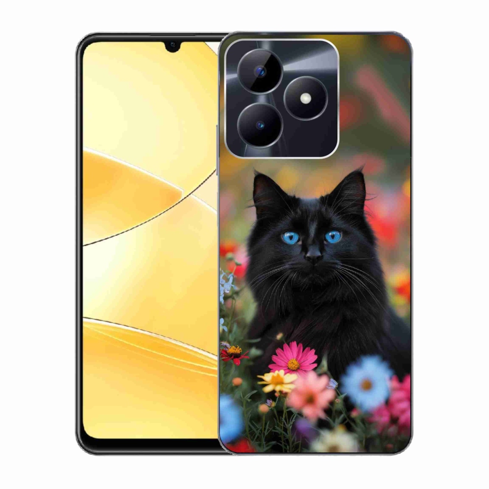 Gelový kryt mmCase na Realme C51/C53 - černé kotě 4