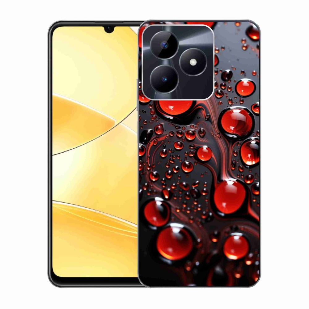 Gelový kryt mmCase na Realme C51/C53 - červené kapky 2