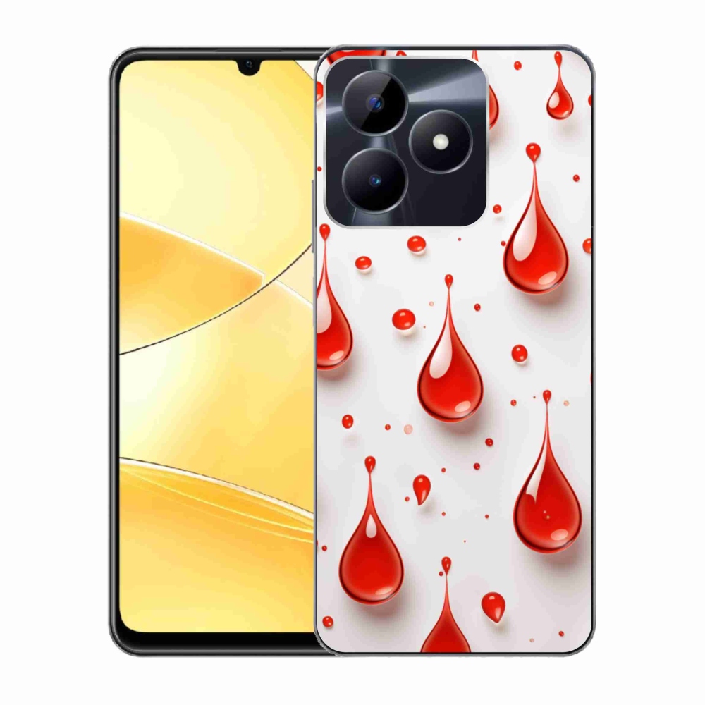 Gelový kryt mmCase na Realme C51/C53 - červené kapky