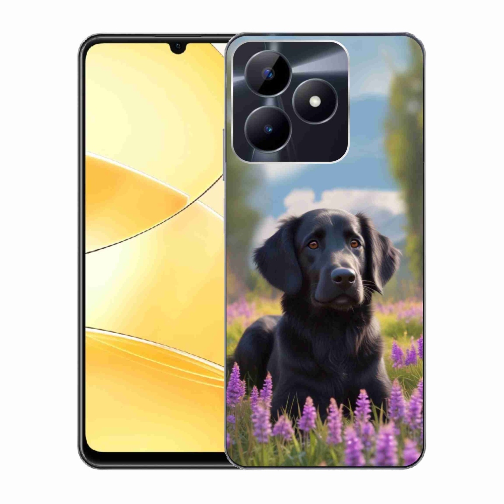 Gelový kryt mmCase na Realme C51/C53 - elegantní černý retrívr