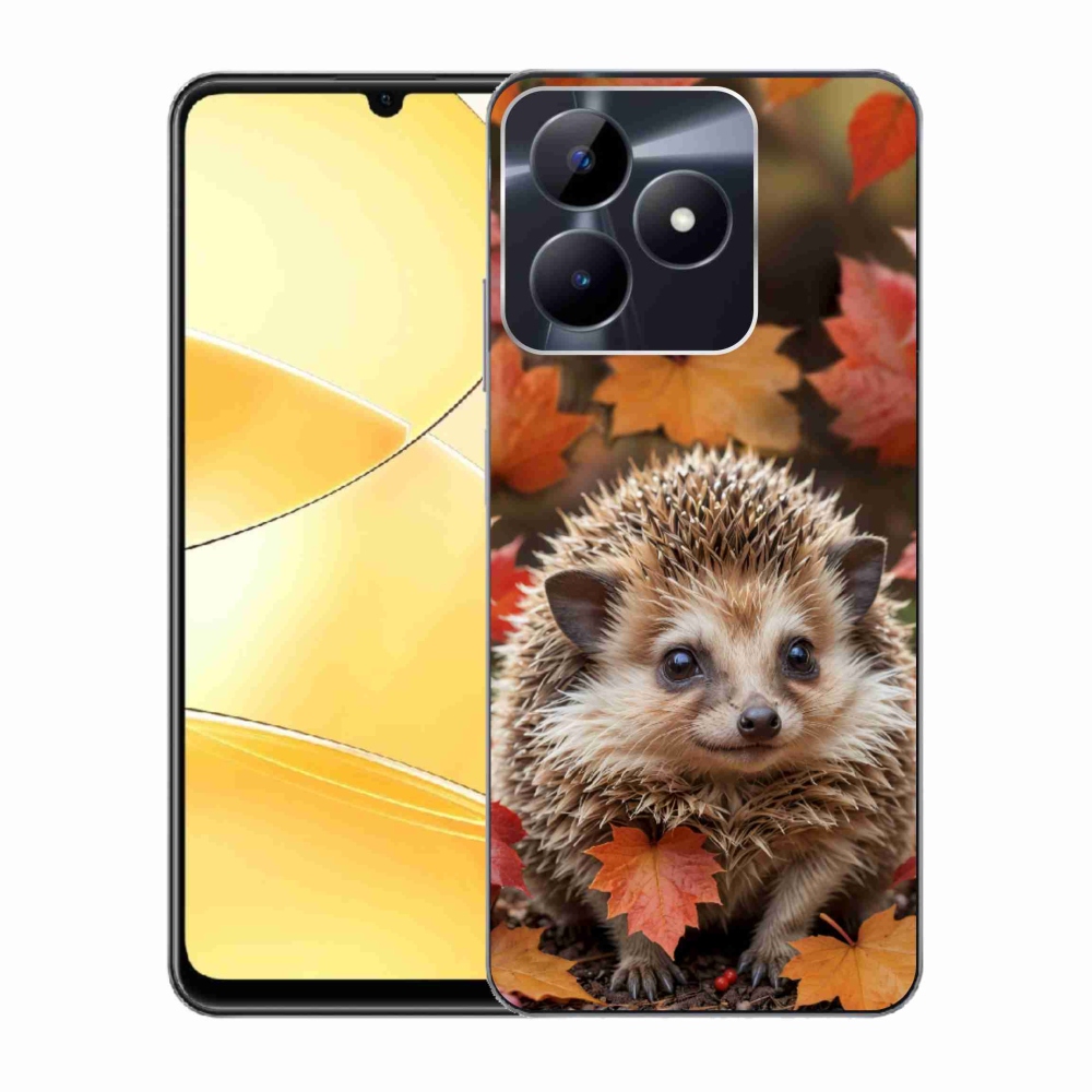 Gelový kryt mmCase na Realme C51/C53 - ježek v listí