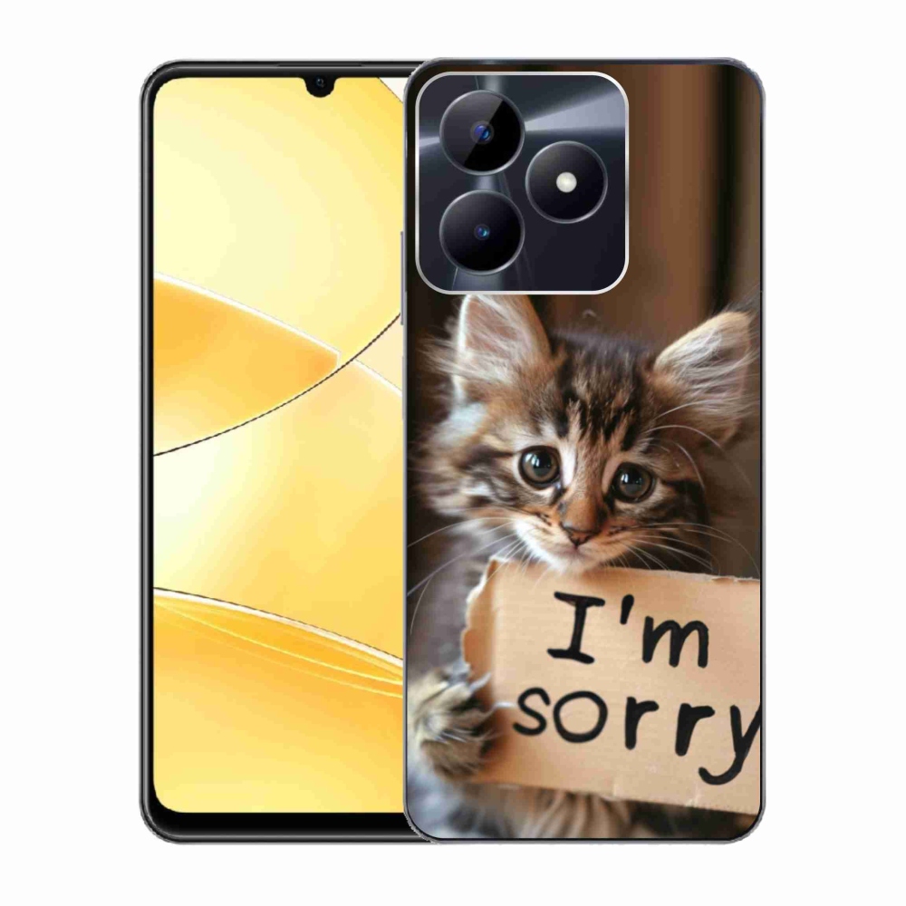 Gelový kryt mmCase na Realme C51/C53 - kočíčí omluva