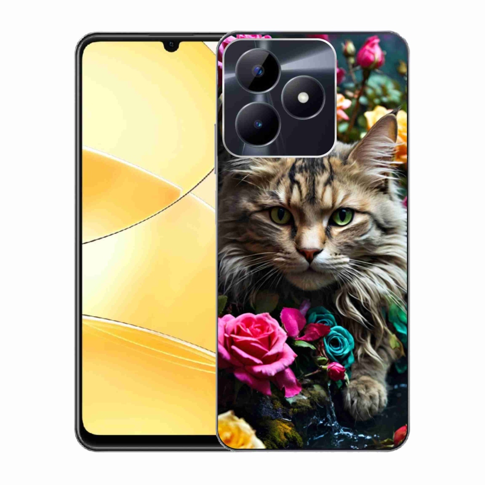 Gelový kryt mmCase na Realme C51/C53 - kočíčí pohled 2