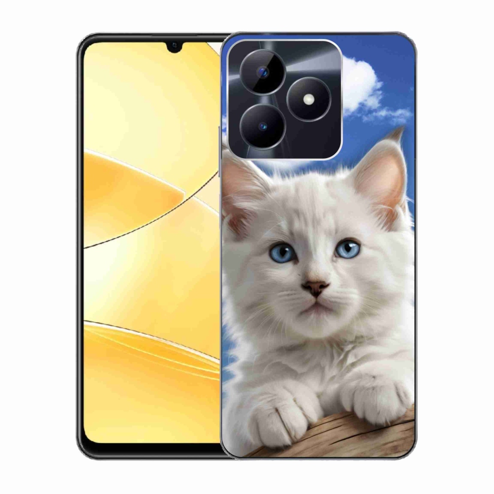Gelový kryt mmCase na Realme C51/C53 - kotě a oblaka