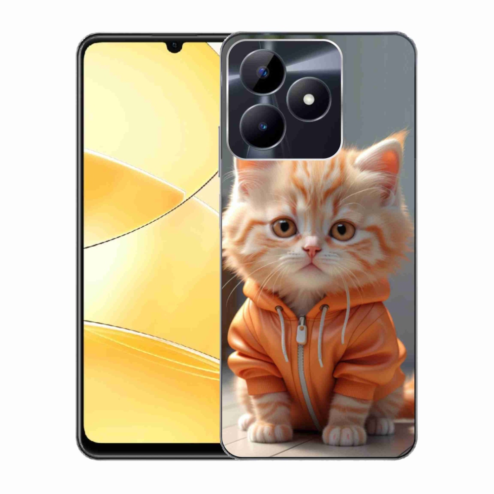 Gelový kryt mmCase na Realme C51/C53 - kotě v mikině