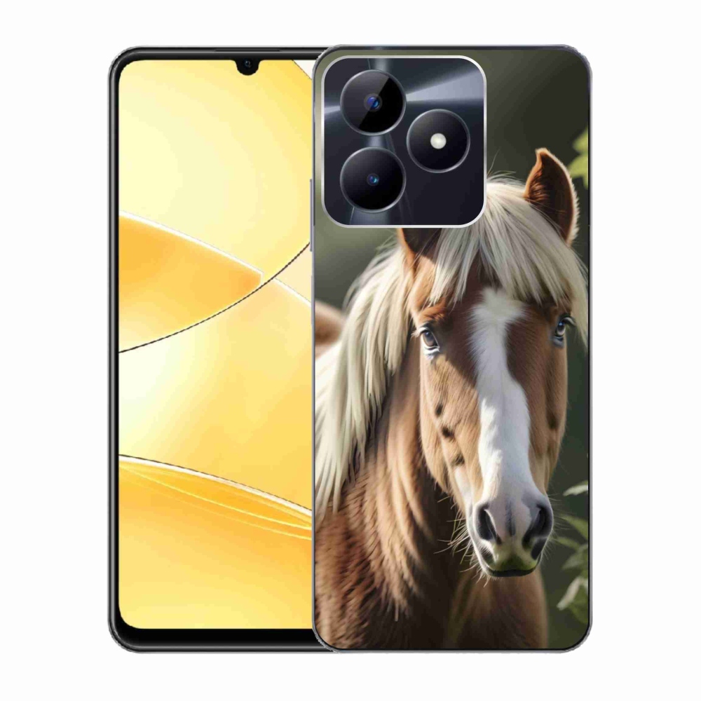 Gelový kryt mmCase na Realme C51/C53 - kůň se světlou hřívou