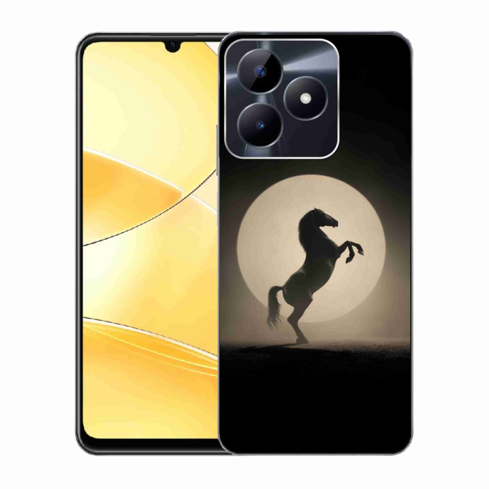 Gelový kryt mmCase na Realme C51/C53 - kůň v siluetě