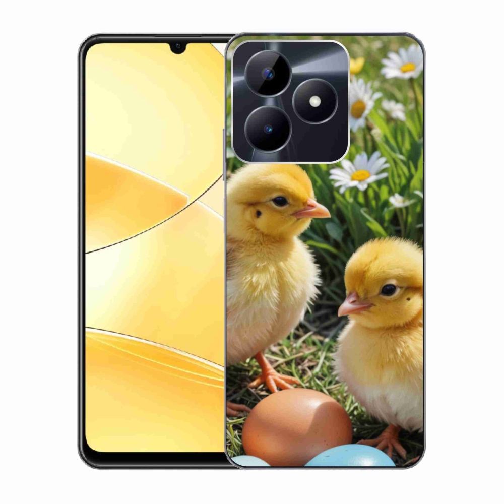 Gelový kryt mmCase na Realme C51/C53 - kuřátka