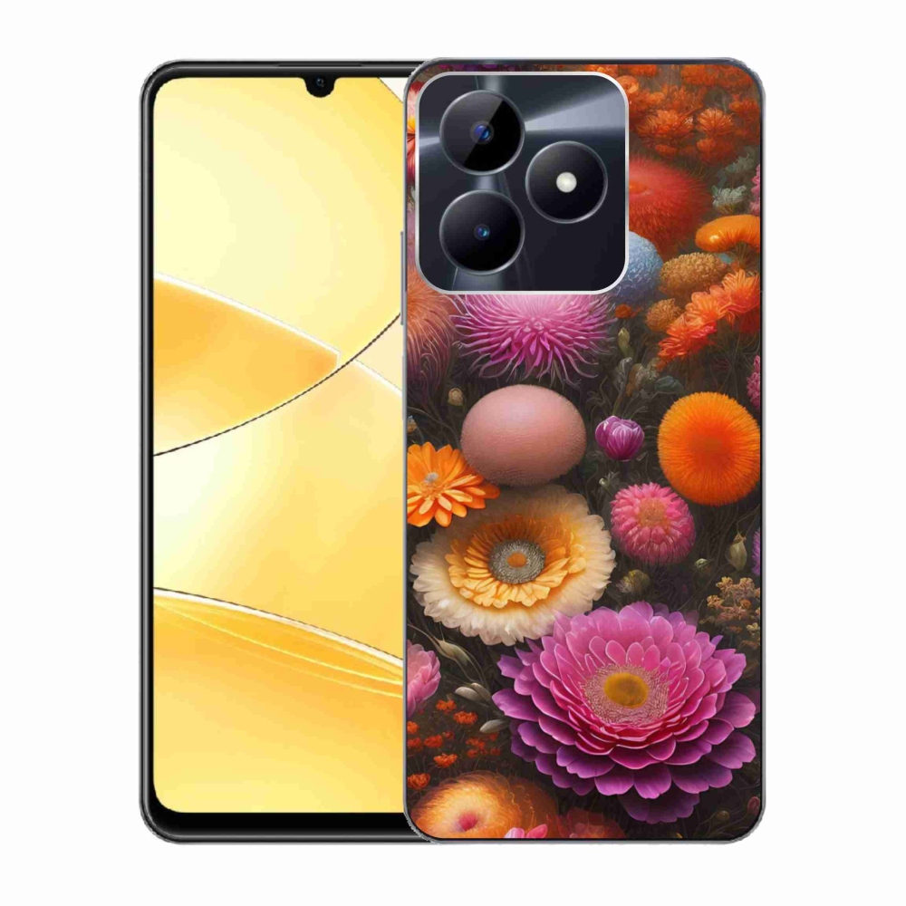 Gelový kryt mmCase na Realme C51/C53 - květinová kompozice