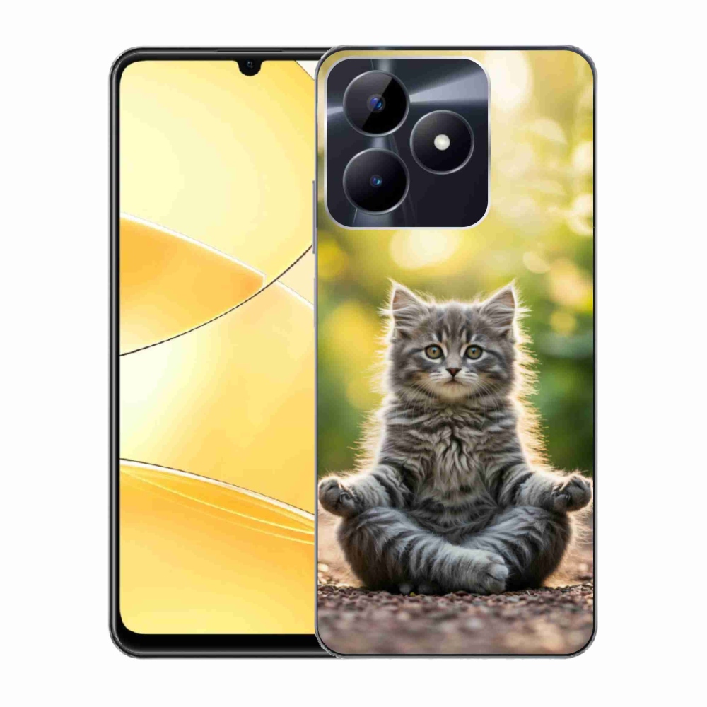 Gelový kryt mmCase na Realme C51/C53 - meditující kotě