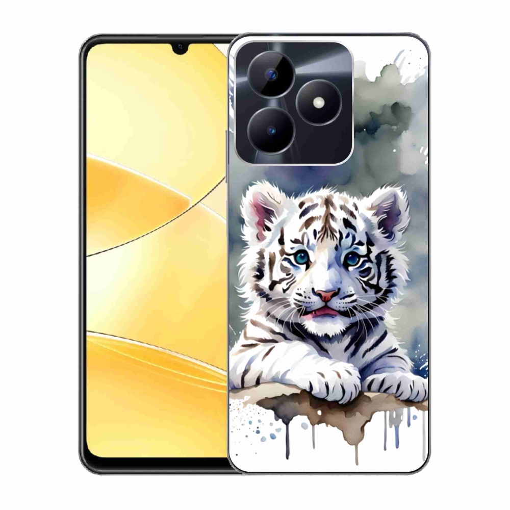 Gelový kryt mmCase na Realme C51/C53 - mládě bílého tygra