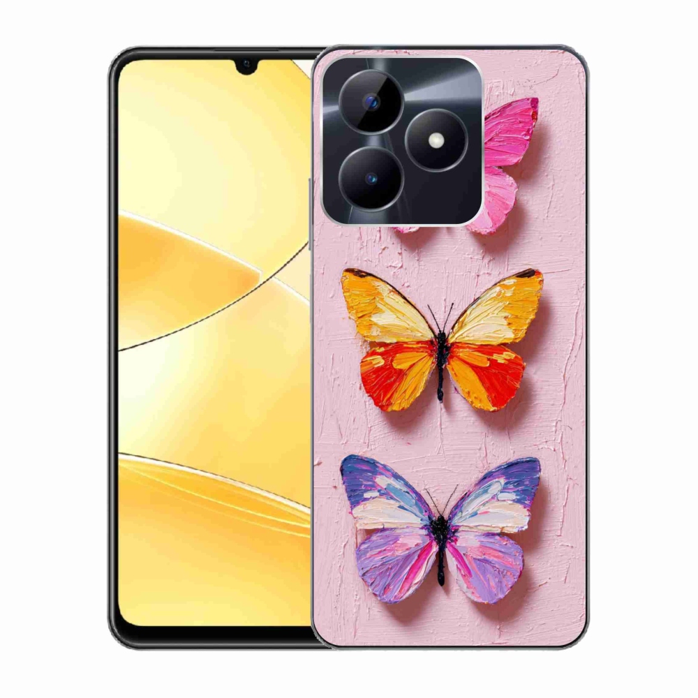 Gelový kryt mmCase na Realme C51/C53 - motýlí trojice