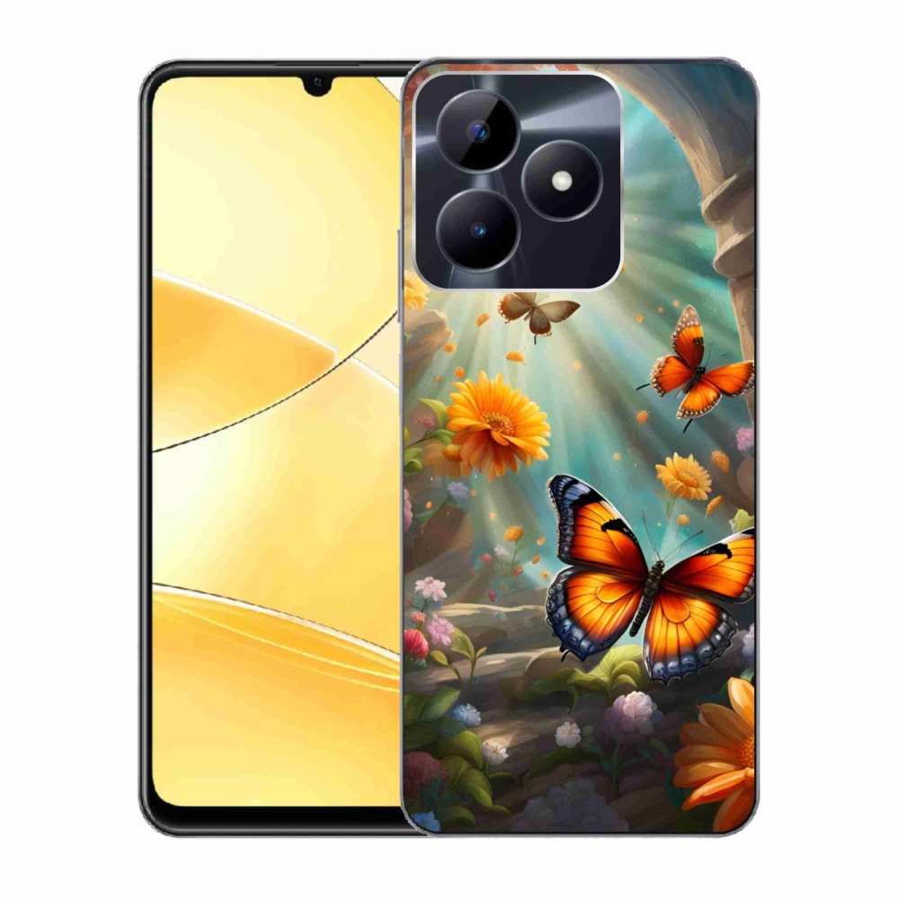 Gelový kryt mmCase na Realme C51/C53 - motýlí zahrada 2