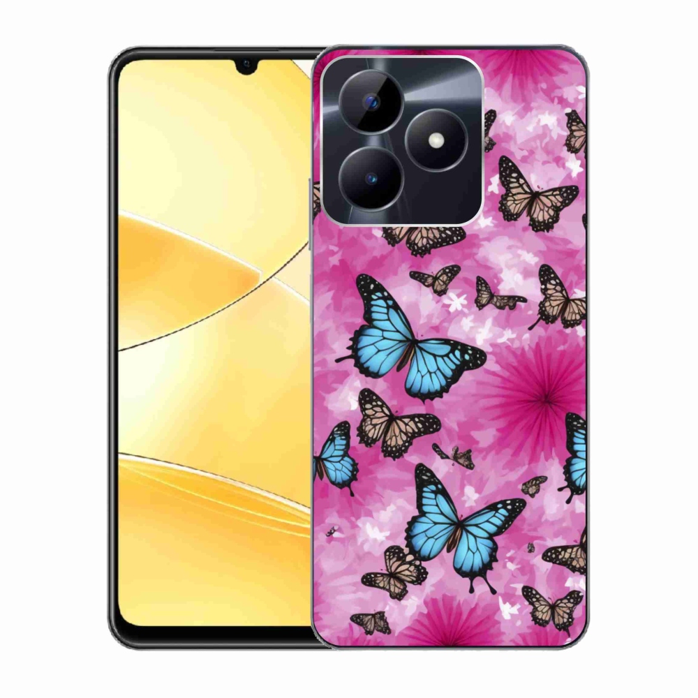 Gelový kryt mmCase na Realme C51/C53 - motýlí zahrada