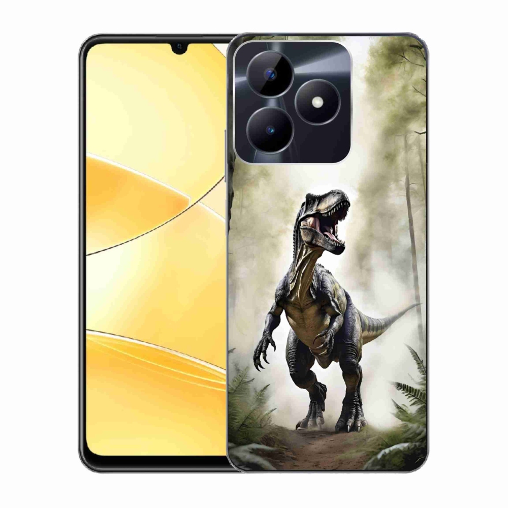 Gelový kryt mmCase na Realme C51/C53 - naštvaný T-Rex