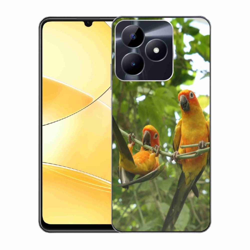 Gelový kryt mmCase na Realme C51/C53 - papoušci aratingy