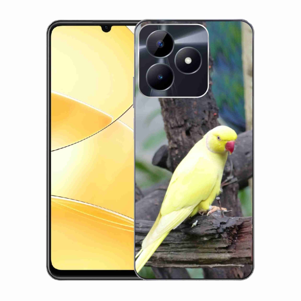 Gelový kryt mmCase na Realme C51/C53 - papoušek alexandr žlutý