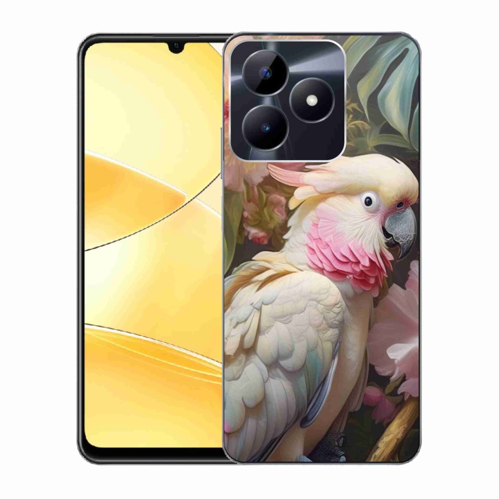 Gelový kryt mmCase na Realme C51/C53 - papoušek kakadu růžový 2