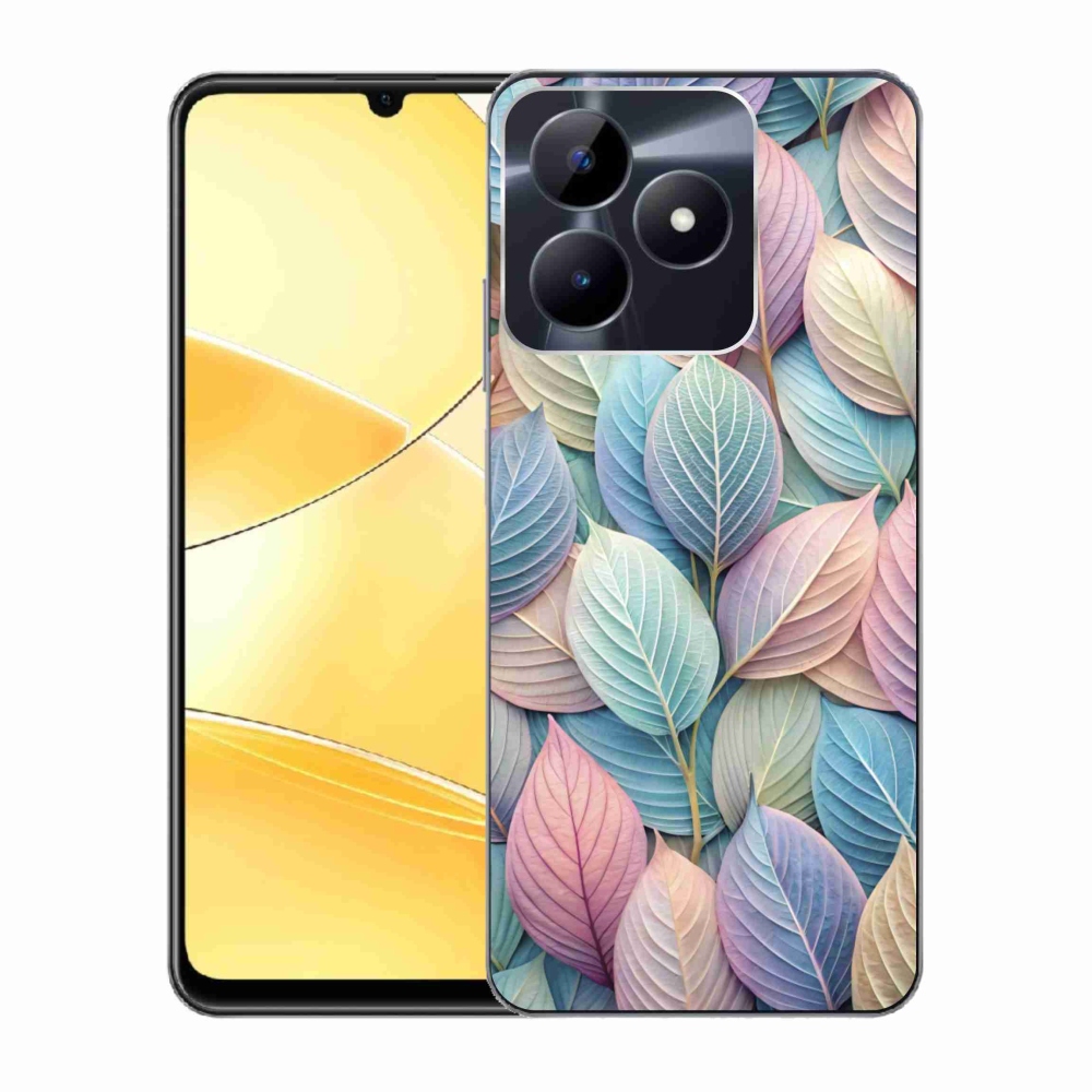 Gelový kryt mmCase na Realme C51/C53 - pastelové listy