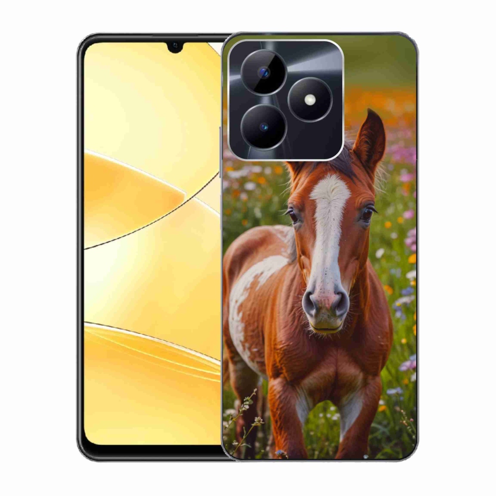 Gelový kryt mmCase na Realme C51/C53 - roztomilé hříbě