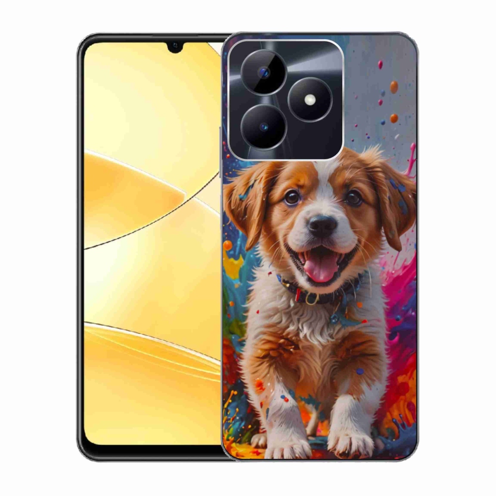 Gelový kryt mmCase na Realme C51/C53 - roztomilé štěně 3