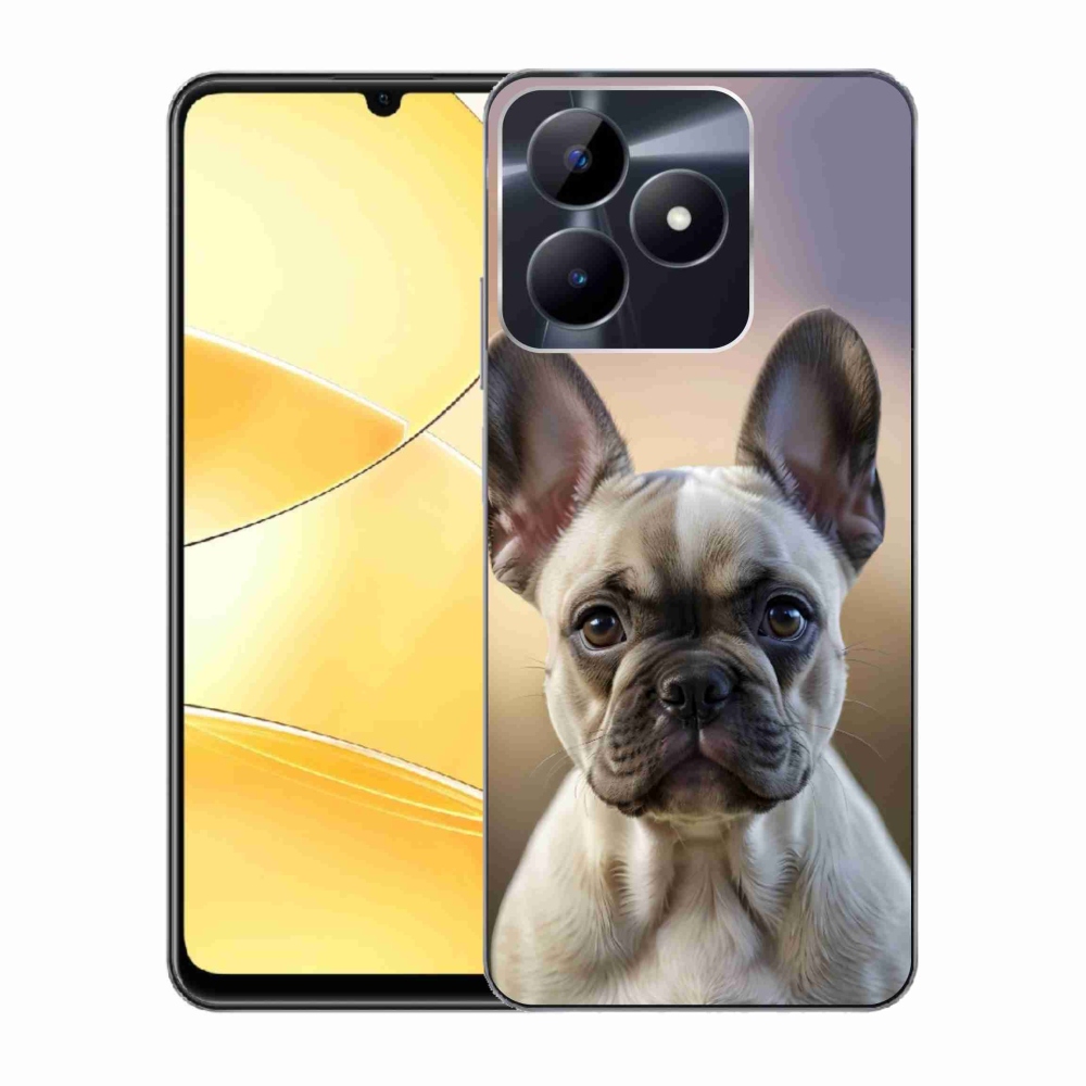 Gelový kryt mmCase na Realme C51/C53 - roztomilý francouzský buldoček