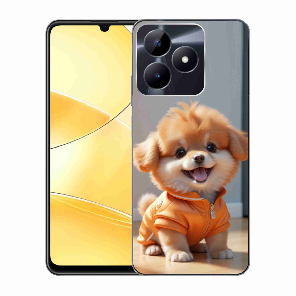 Gelový kryt mmCase na Realme C51/C53 - roztomilý pomeranian v mikině