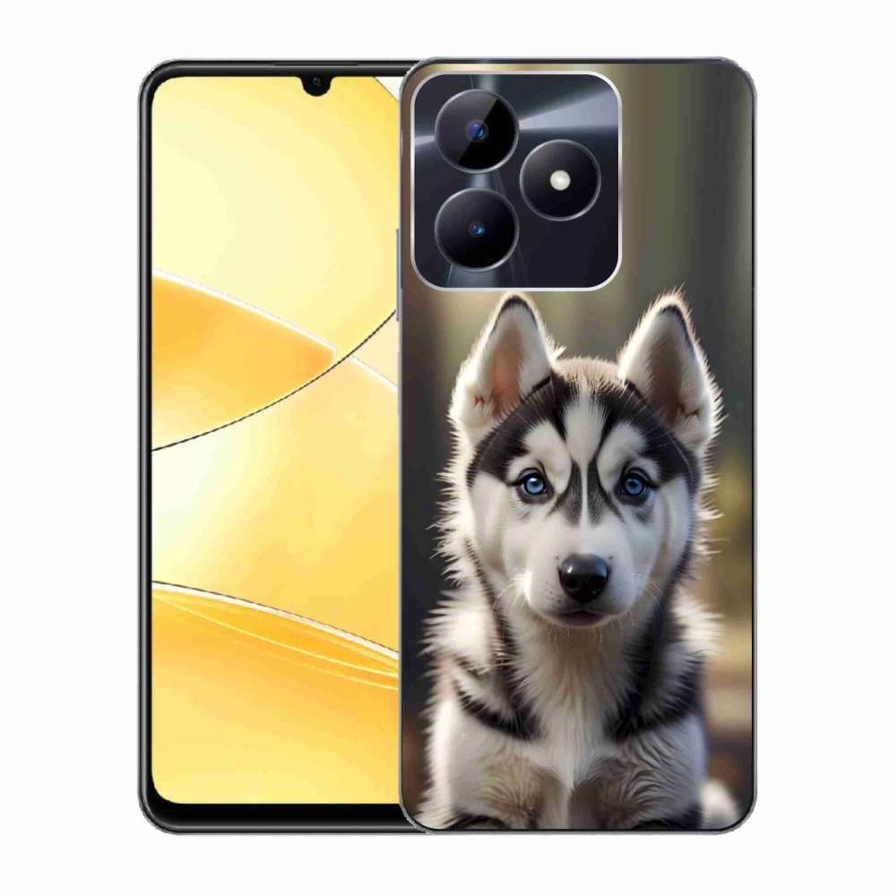 Gelový kryt mmCase na Realme C51/C53 - roztomilý sibiřský husky