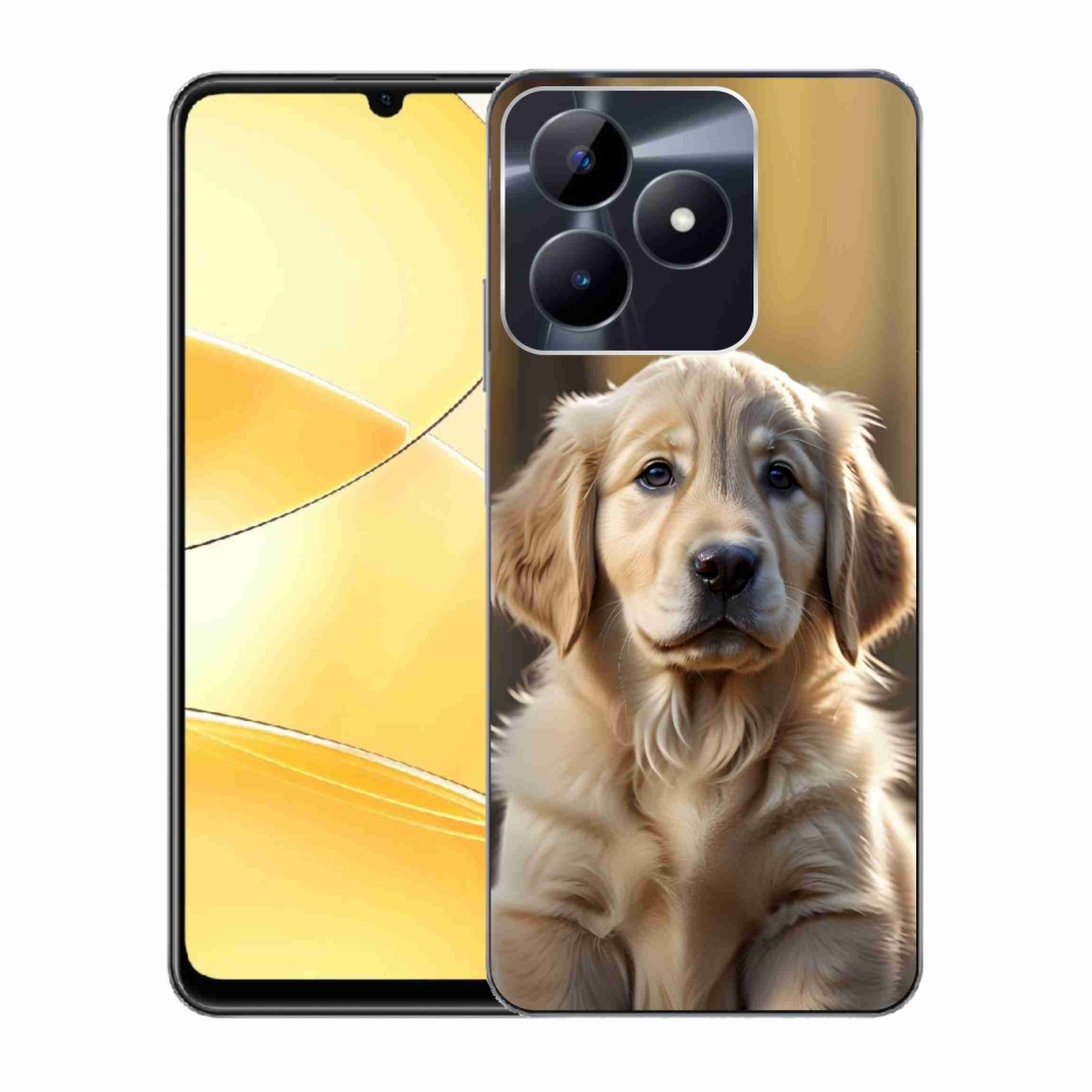 Gelový kryt mmCase na Realme C51/C53 - roztomilý zlatý retrívr