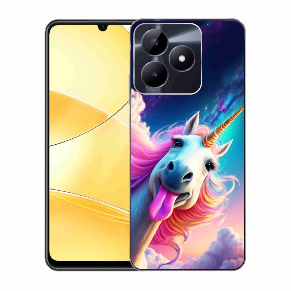 Gelový kryt mmCase na Realme C51/C53 - šílený jednorožec