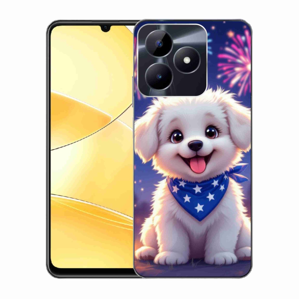 Gelový kryt mmCase na Realme C51/C53 - slavnostní štěně