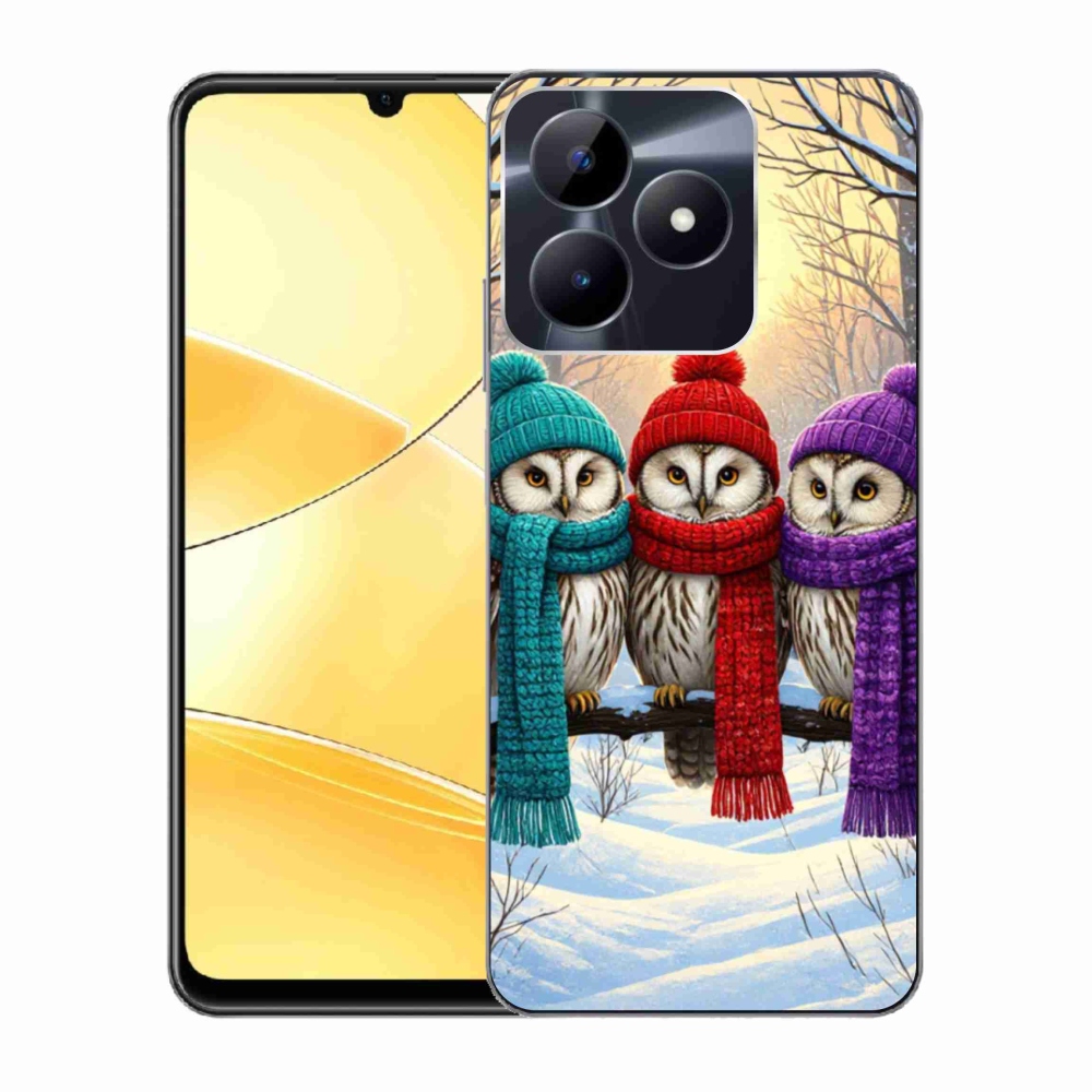 Gelový kryt mmCase na Realme C51/C53 - soví přátelé