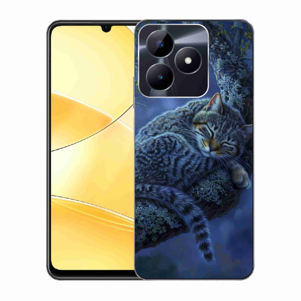 Gelový kryt mmCase na Realme C51/C53 - spící kočka