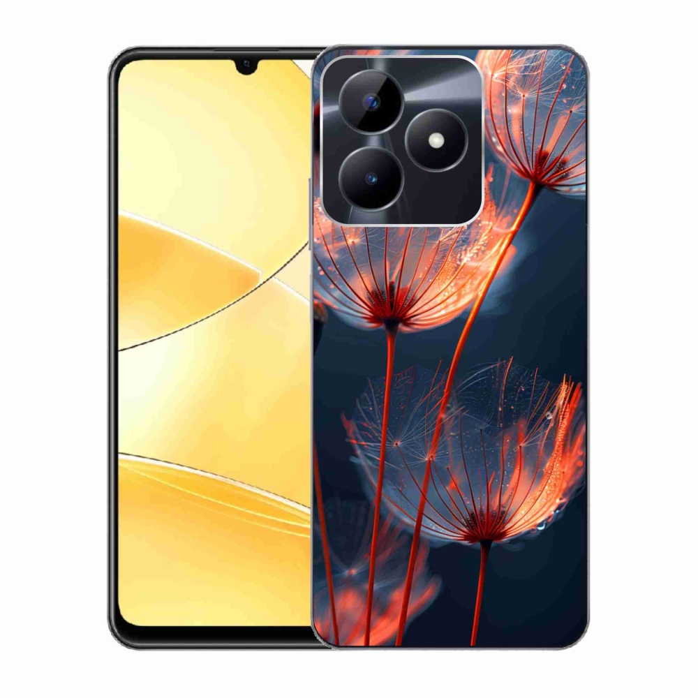 Gelový kryt mmCase na Realme C51/C53 - světélkující chmýří